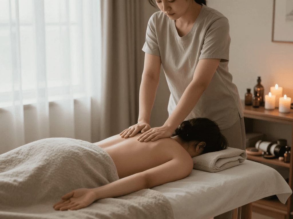 Experience professional 화성출장마사지 in a serene home setting with a skilled therapist providing relaxation and comfort.