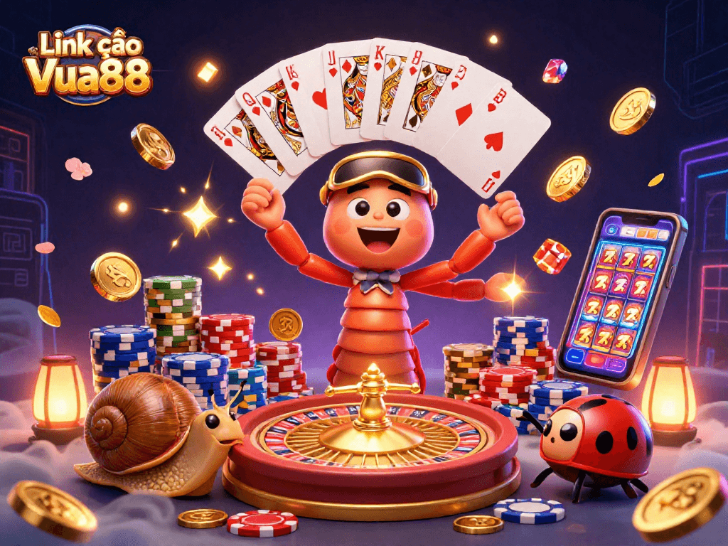 Experience lively gameplay at Link vào Vua88, featuring dynamic characters and exciting casino elements.