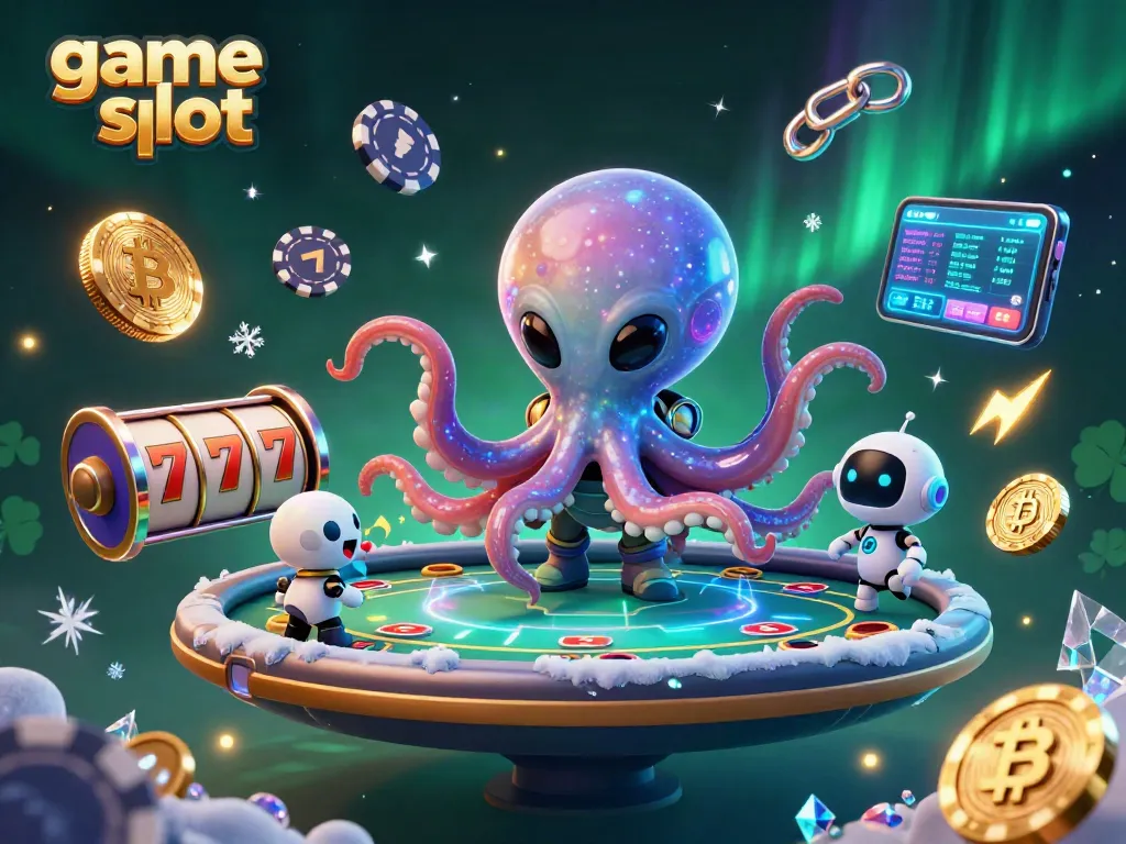 Immerse yourself in game slot excitement with alien octopus and NFT elements in a cosmic setting