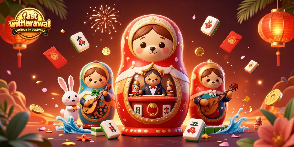 Win at fast withdrawal casinos in australia with vibrant 3D visual elements of dealer bears and festive tokens.