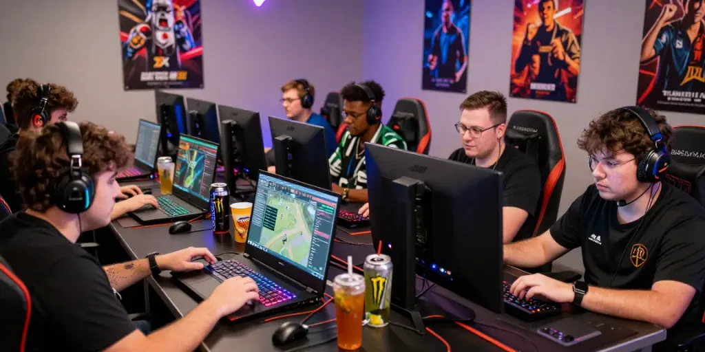Exciting esports tournament capture at https://fc88v1.com/ showcasing diverse players, competitive atmosphere, and vibrant gaming setups.