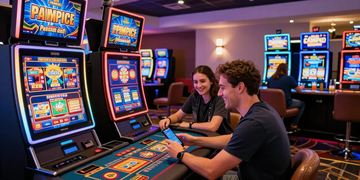 Engagierter Spieler, der eine Einzahlung in einem Paysafe Card Casino inmitten einer lebendigen Spielatmosphäre mit Spielautomaten und Tischspielen vornimmt.