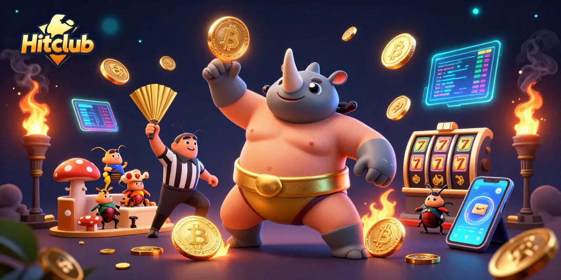 Engage with Hitclub's thrilling casino adventure featuring a beetle champion and crypto elements.
