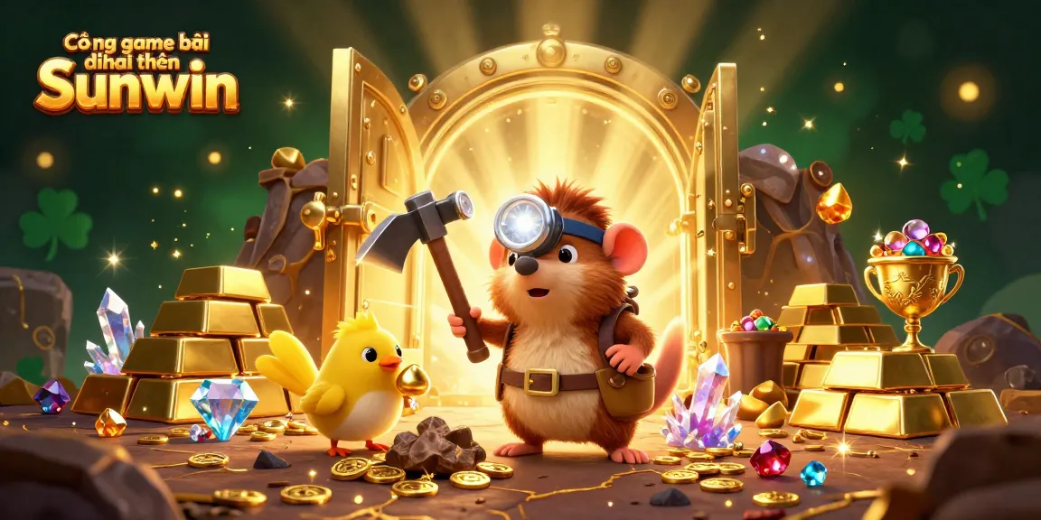 Engage with Cổng game bài đổi thưởng Sunwin in a vibrant 3D casino adventure illustration.