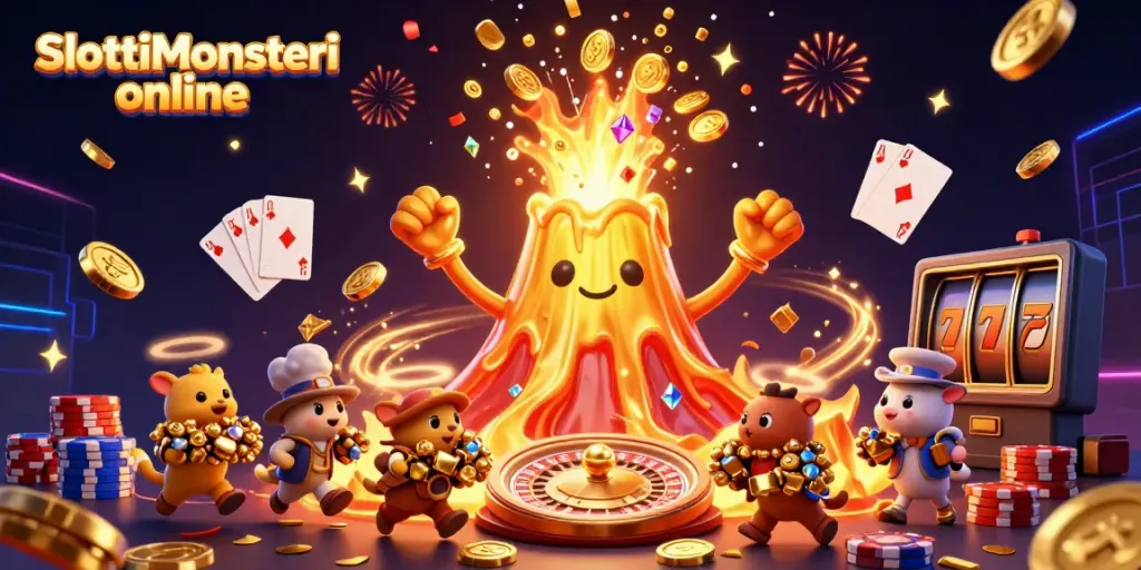 Experience thrilling wins at SlottiMonsteri online with vibrant scenes and dynamic gaming action.