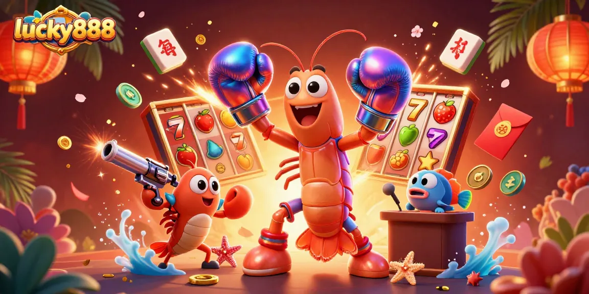 Experience exciting wins with lucky888 in a vibrant online casino scene full of games and character.