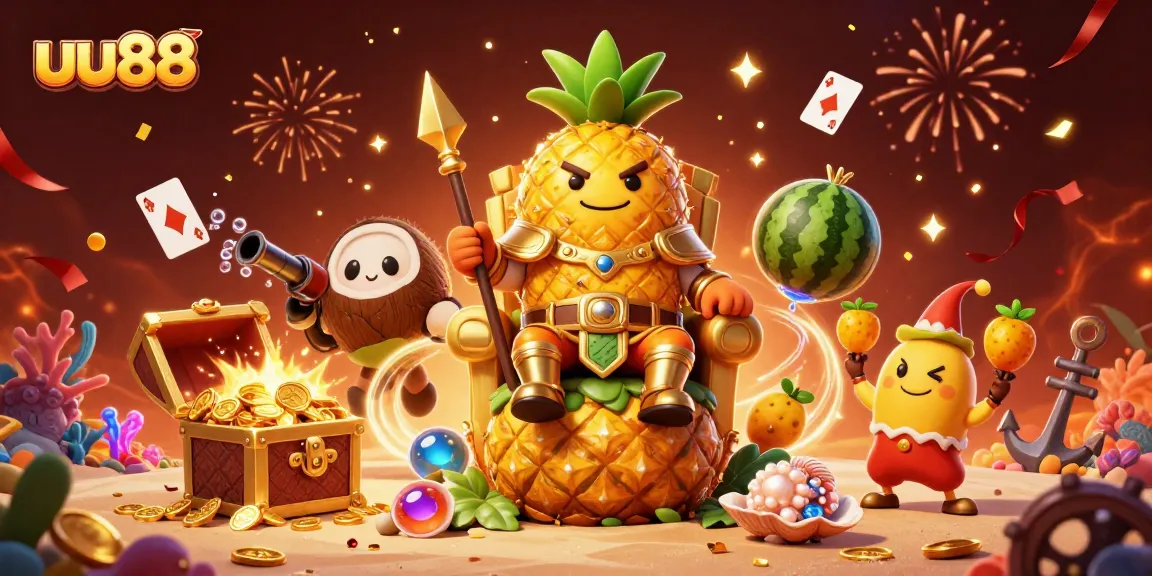 Join the action at uu88 with dynamic characters and vibrant casino elements in this colorful illustration.