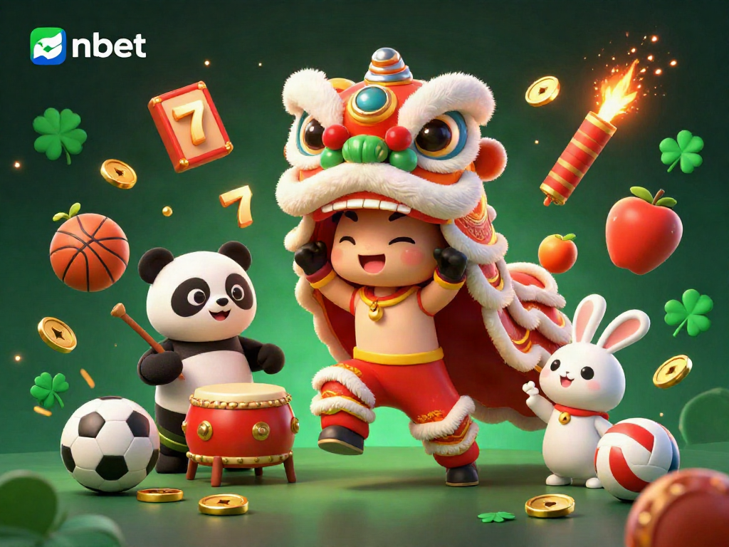 Experience exhilarating online gaming with nbet in a colorful animated lion dance celebration.