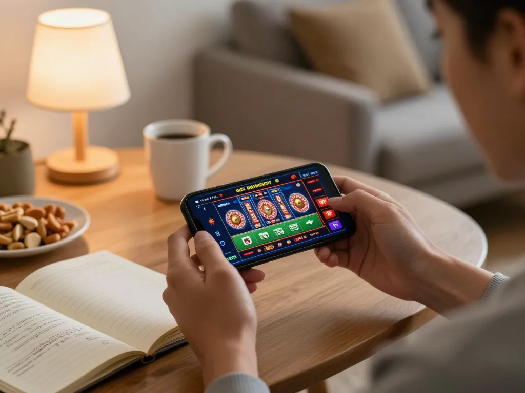 Trò chơi smartphone hấp dẫn trong ứng dụng casino di động KO66 với đồ họa roulette sống động.