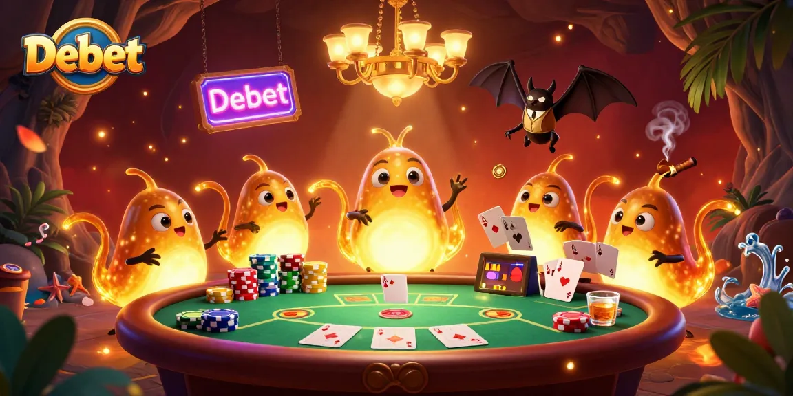 Experience the thrill of gambling at Debet with vibrant glowworms lighting up the casino scene.
