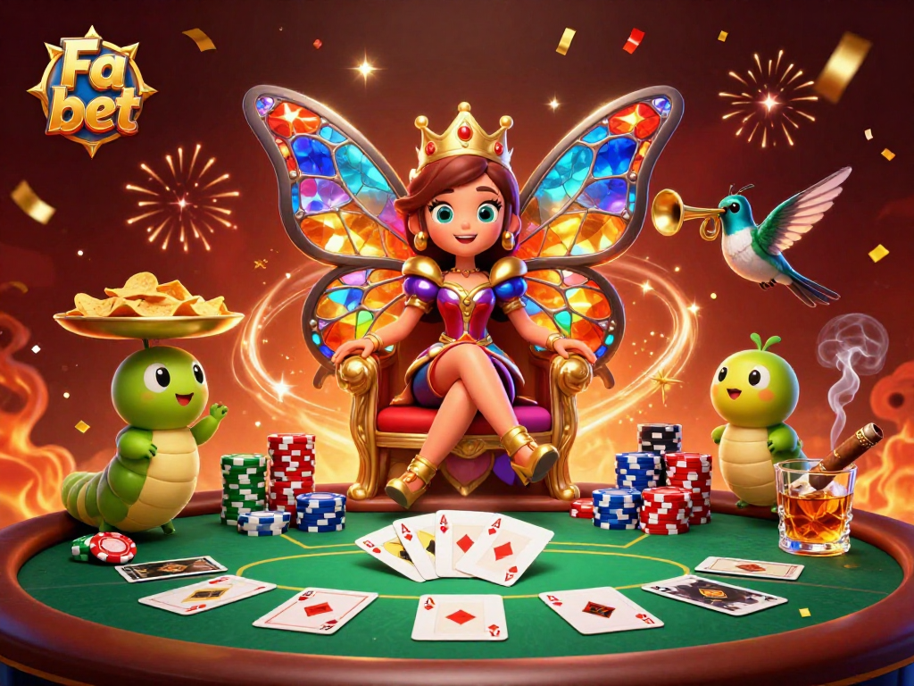 Experience the thrill of Fa bet's casino magic with vibrant 3D art and high-stakes poker elements.