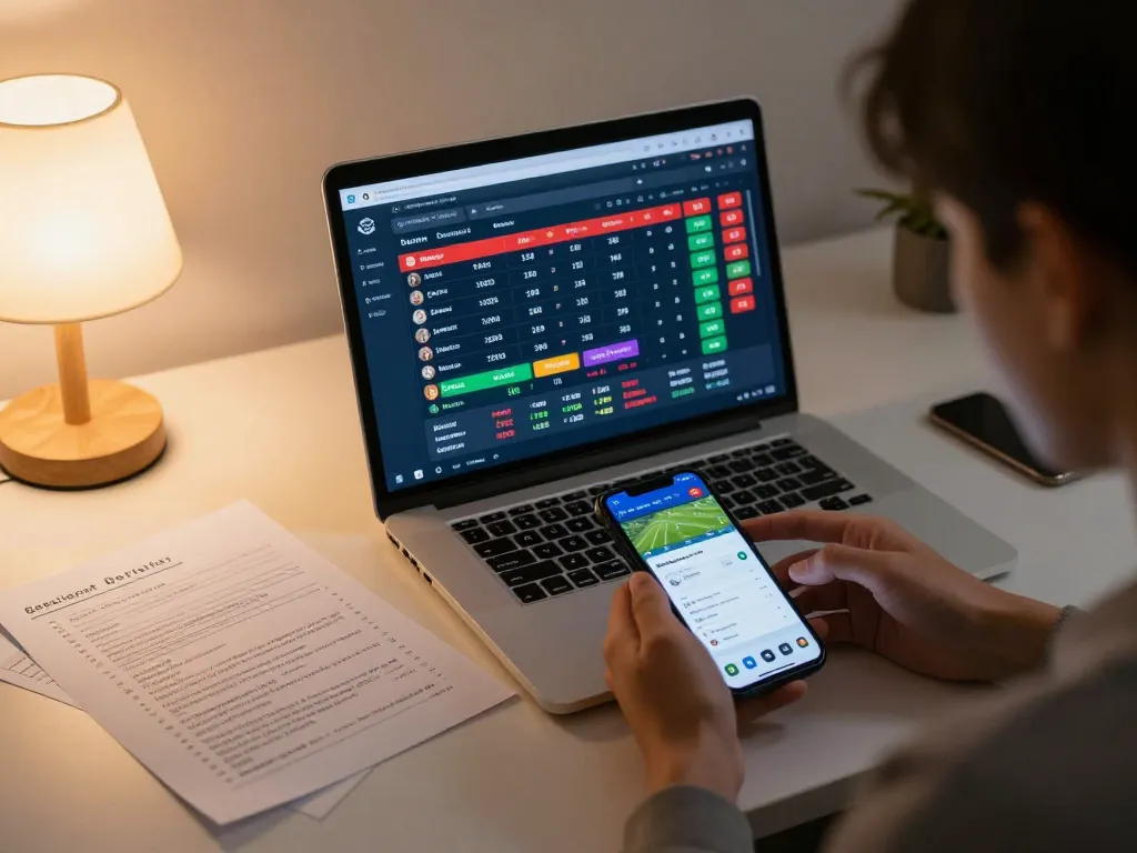 Engaging scene of online sports betting with nhà cái max88 interface on display, emphasizing strategic wagering.