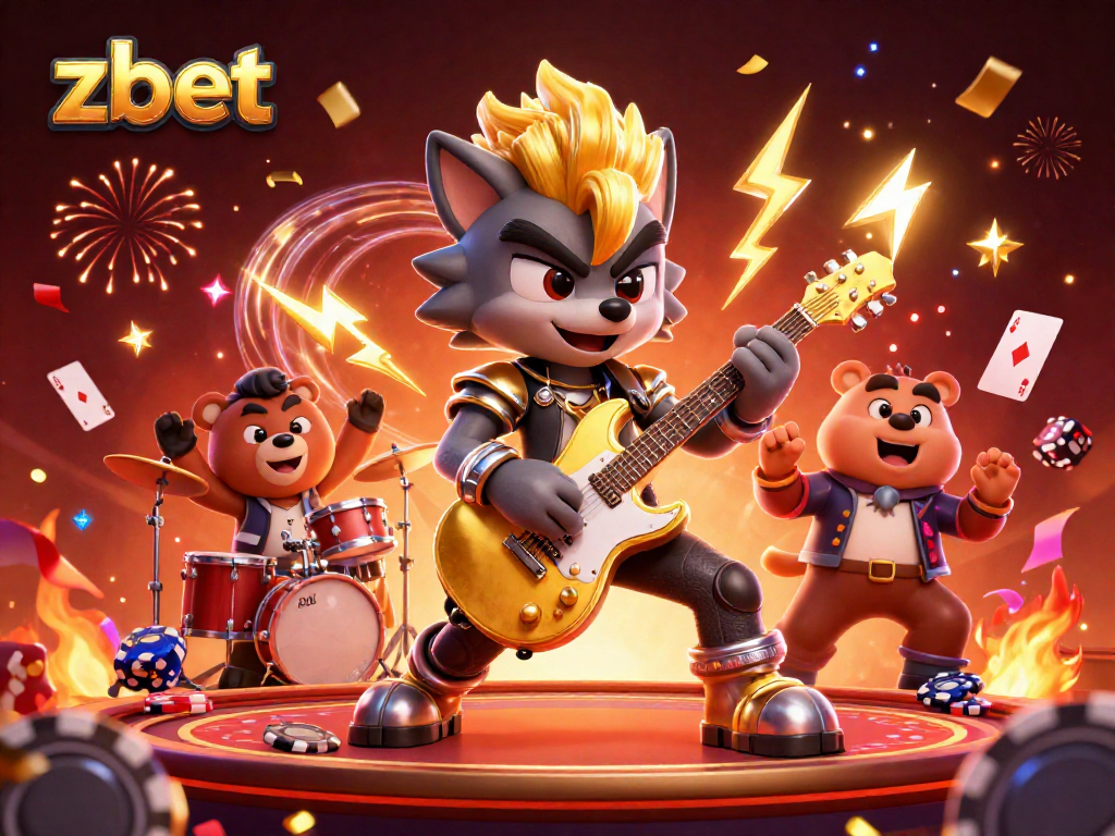 Join the excitement at zbet as cartoon characters unleash vibrant casino fun with poker elements and dramatic effects.