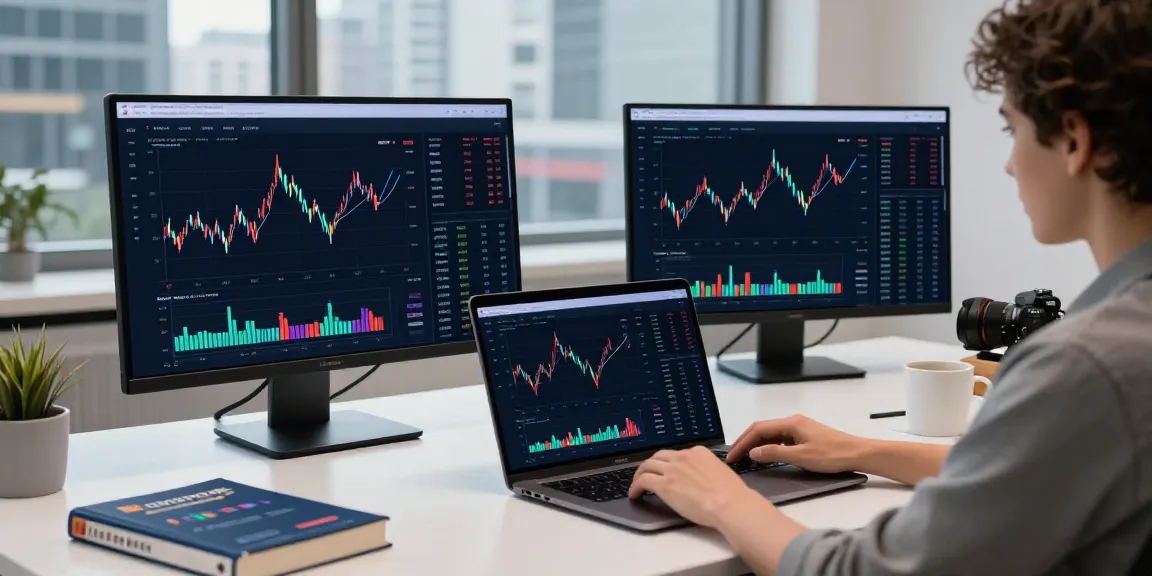 NordenCore.ca user analyzing AI-driven trading data in a modern workspace.