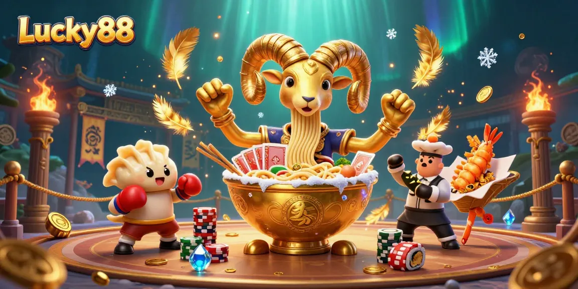 Experience the thrill of Lucky88 with dynamic characters and vibrant casino elements in this rich illustration.