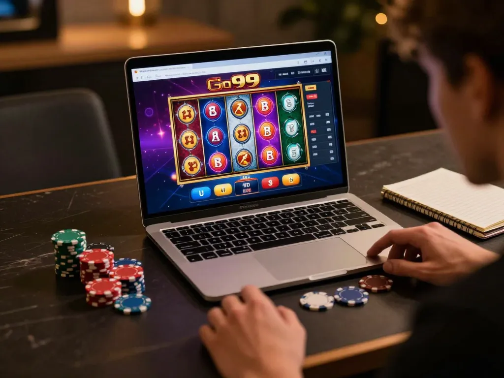 Engaging online gaming session at Go 99 with vibrant slot visuals and strategic gameplay.