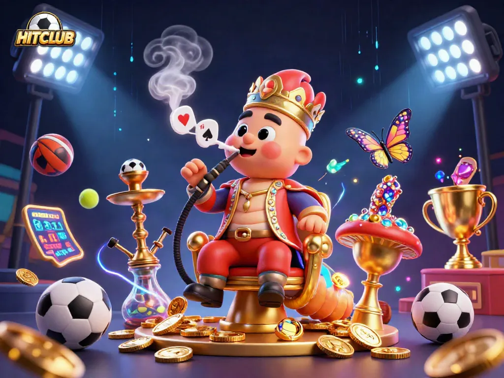 Experience the HITCLUB atmosphere with our vibrant casino-themed illustration showcasing dynamic game elements and rich visuals.