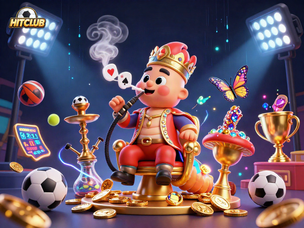 Experience the HITCLUB atmosphere with our vibrant casino-themed illustration showcasing dynamic game elements and rich visuals.