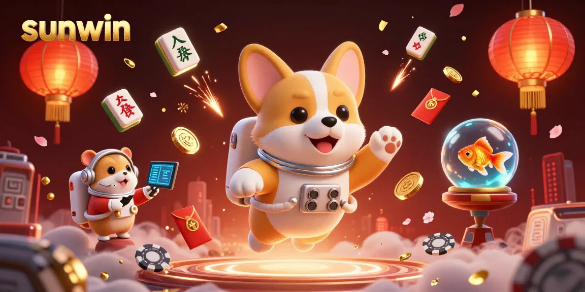 Engage with sunwin in a vibrant space casino setting filled with gold coins and animated elements