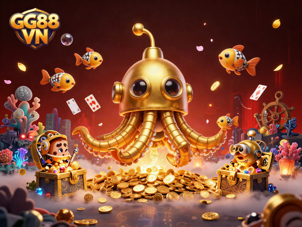 Experience the thrilling adventure of GG88 VN with vibrant underwater action and casino excitement.